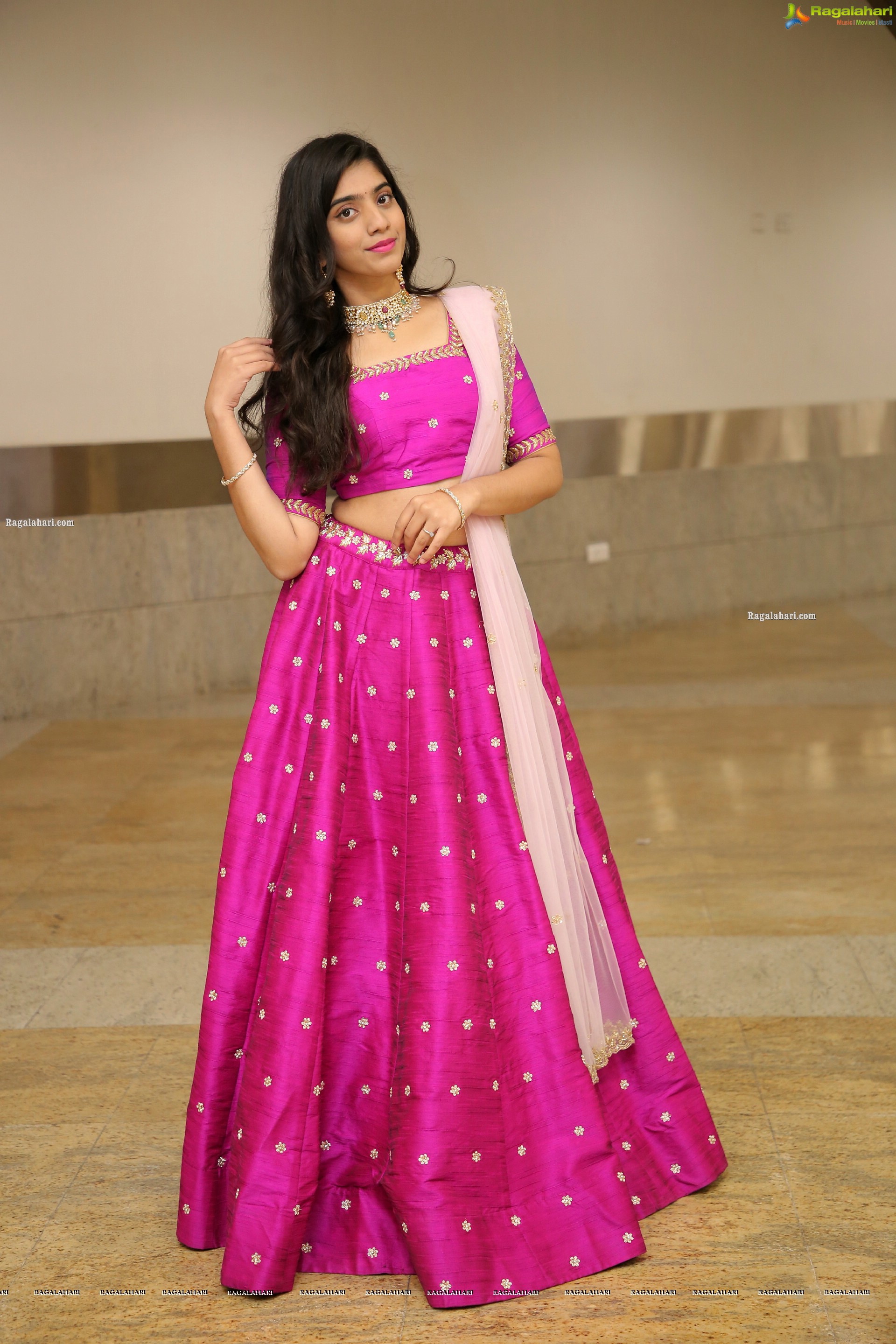 Nikita Choudary in Pink Designer Lehenga, HD Photo Gallery