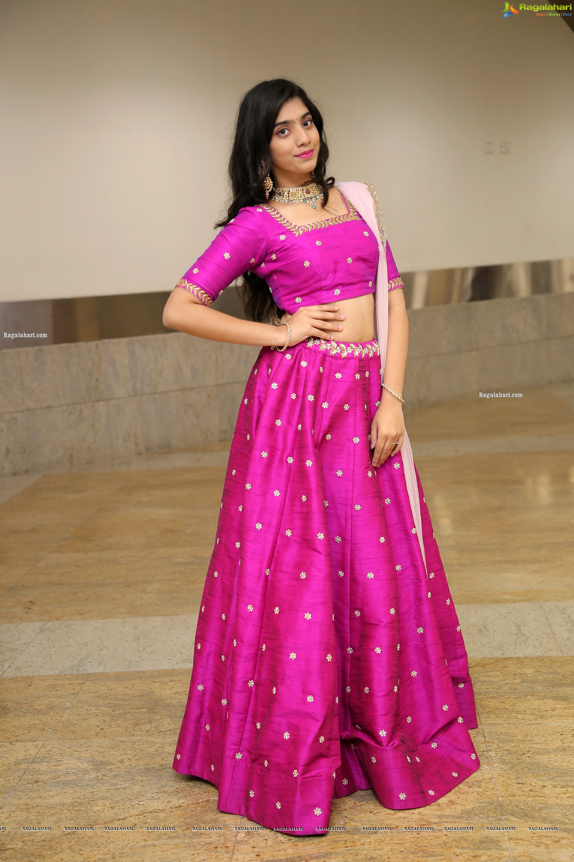 Nikita Choudary in Pink Designer Lehenga, HD Photo Gallery