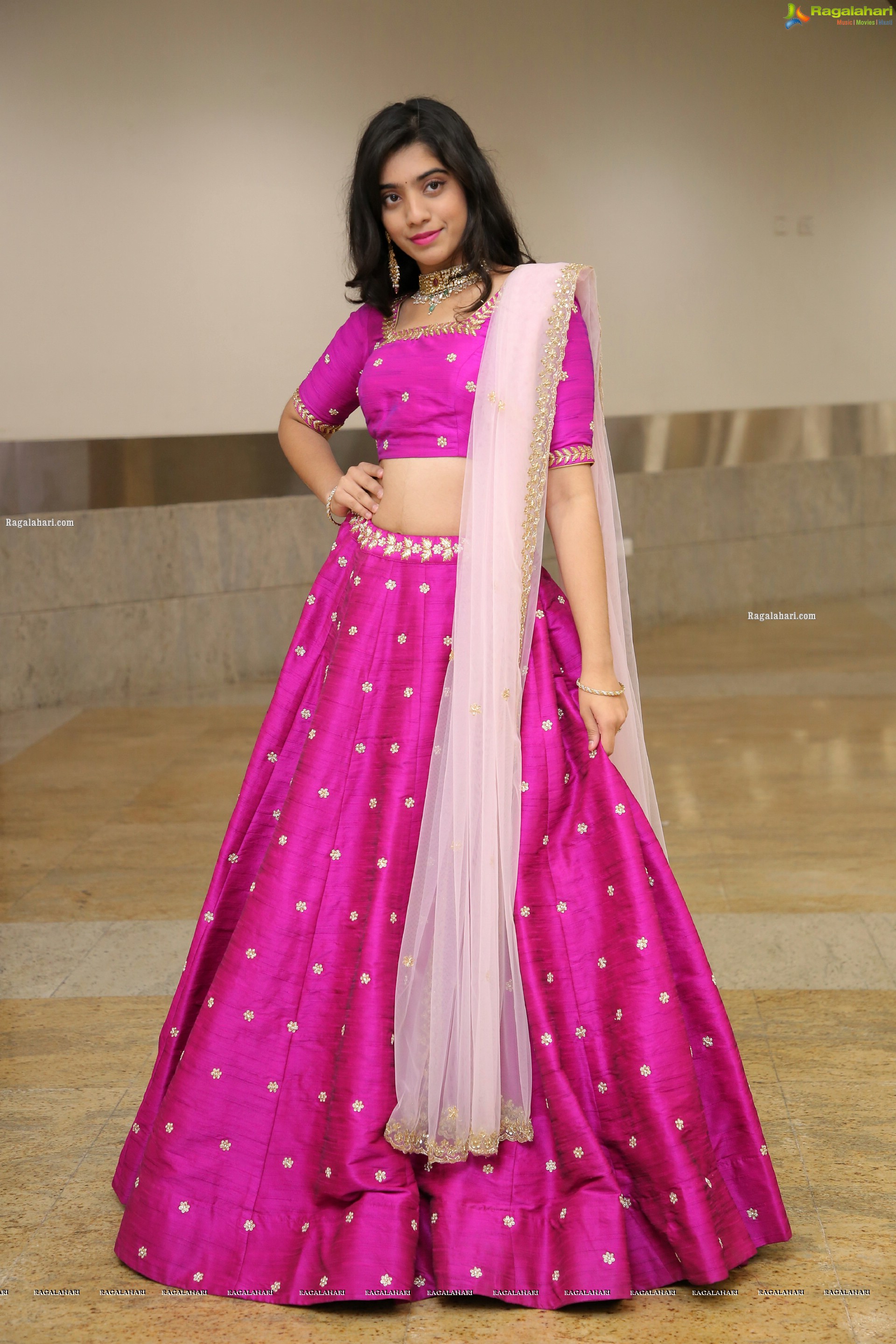 Nikita Choudary in Pink Designer Lehenga, HD Photo Gallery