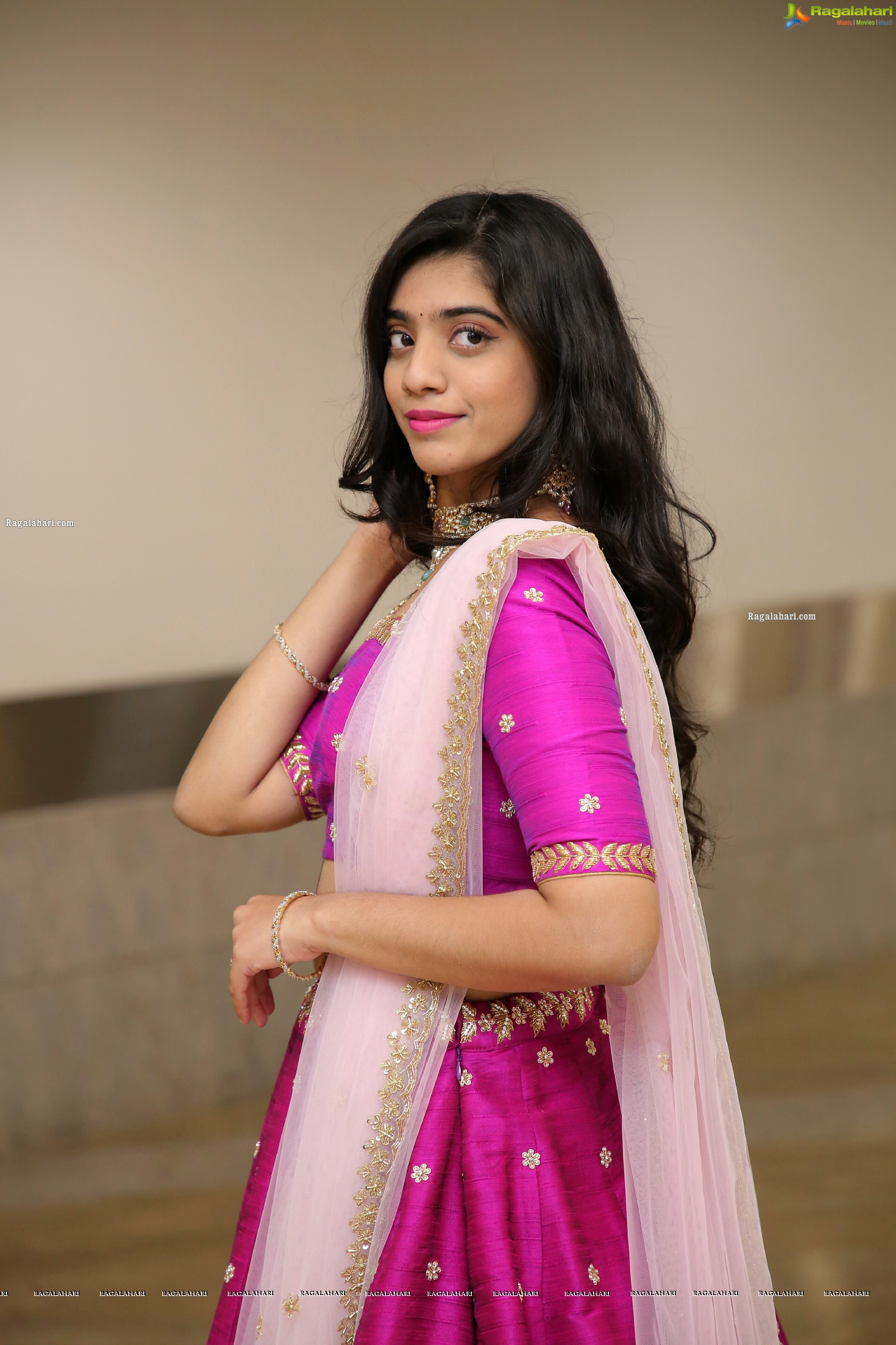 Nikita Choudary in Pink Designer Lehenga, HD Photo Gallery