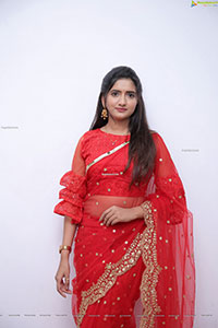 Priya Murthy Stills in Red Saree