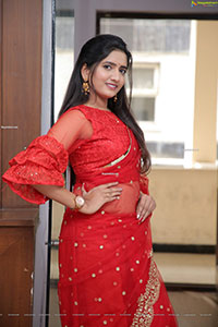 Priya Murthy Stills in Red Saree