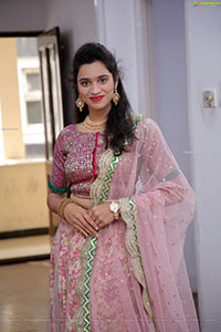 Priyanka Chowdary in Pink Embellished Lehenga, HD Photo Gall