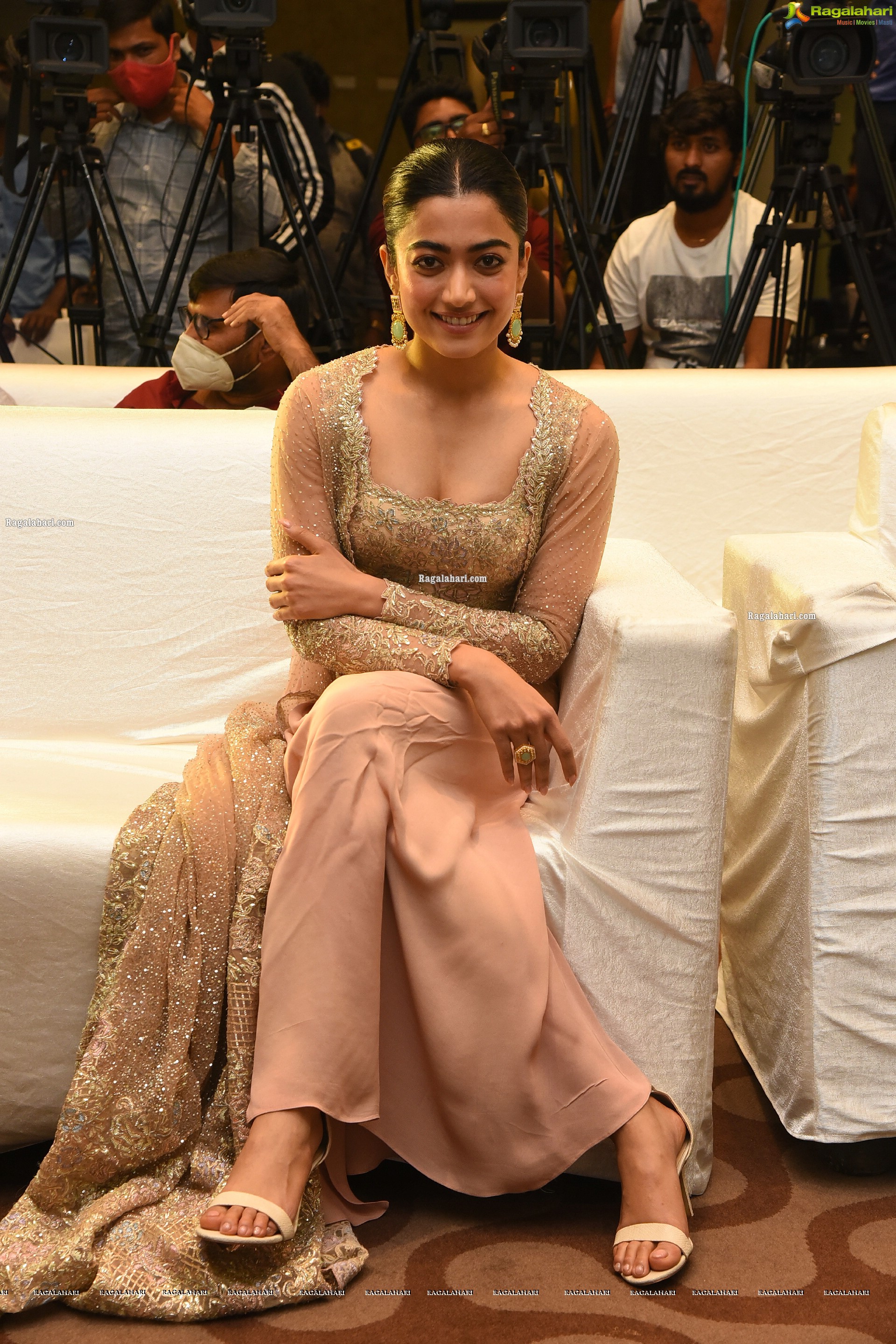 Rashmika Mandanna at Pushpa Movie Press Meet, HD Photo Gallery