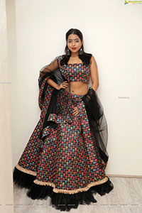 Rittika Chakraborty in Black Designer Lehenga