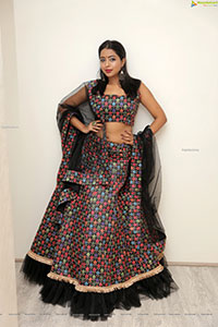 Rittika Chakraborty in Black Designer Lehenga