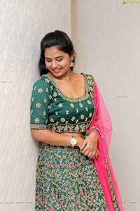 Sahasra Reddy in Green Designer Lehenga Choli