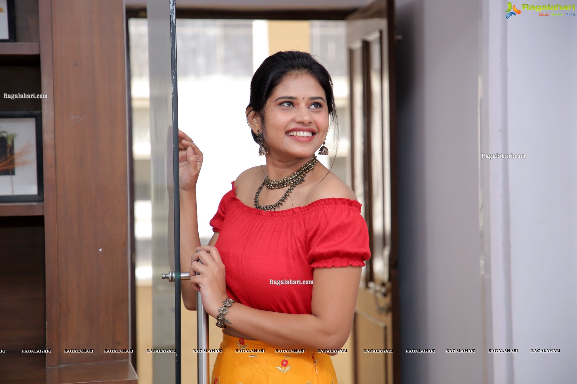 Sahasra Reddy Stills in Yellow Lehenga, HD Photo Gallery