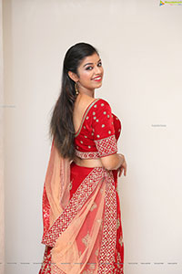 Shruthi Sharma in Red Designer Lehenga