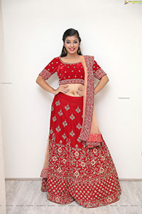 Shruthi Sharma in Red Designer Lehenga