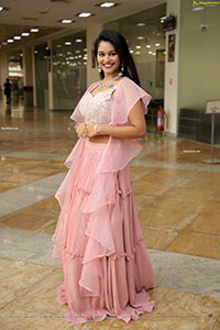 Yashaswi Shetty in Light Pink Ruffle Lehenga