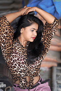 Divya Kottakota in Cheetah Print Top and Shorts