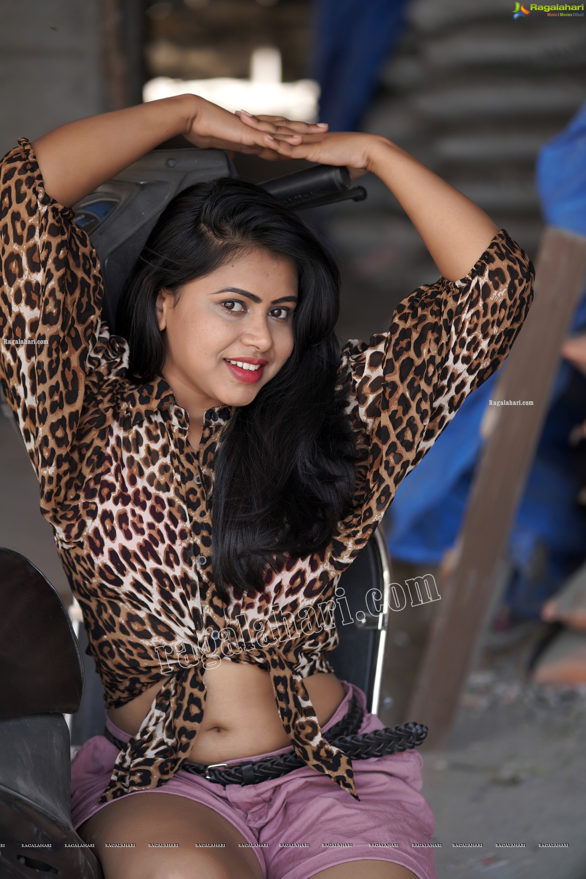 Divya Kottakota in Cheetah Print Top and Shorts, Exclusive Photo Shoot