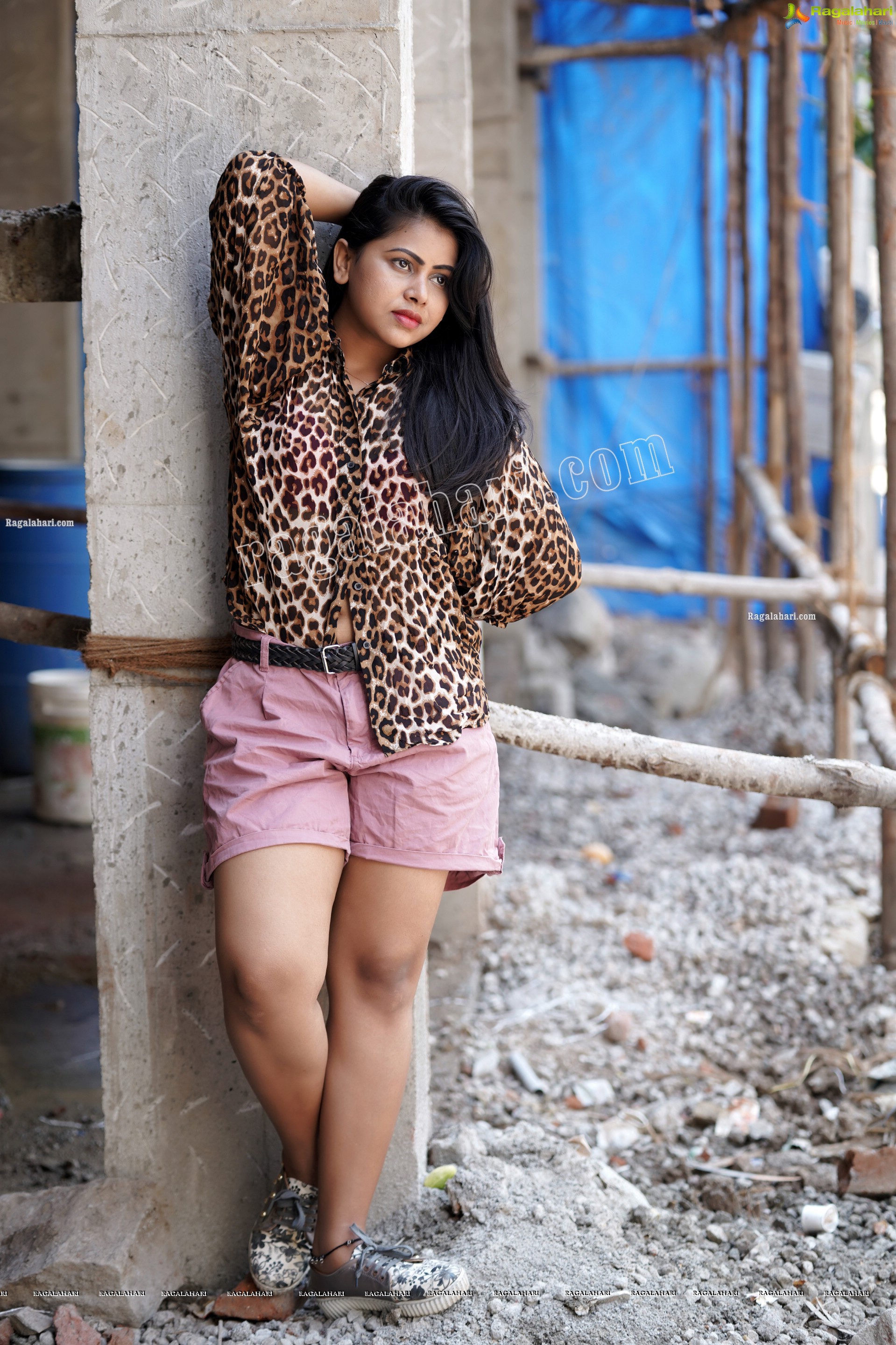 Divya Kottakota in Cheetah Print Top and Shorts, Exclusive Photo Shoot