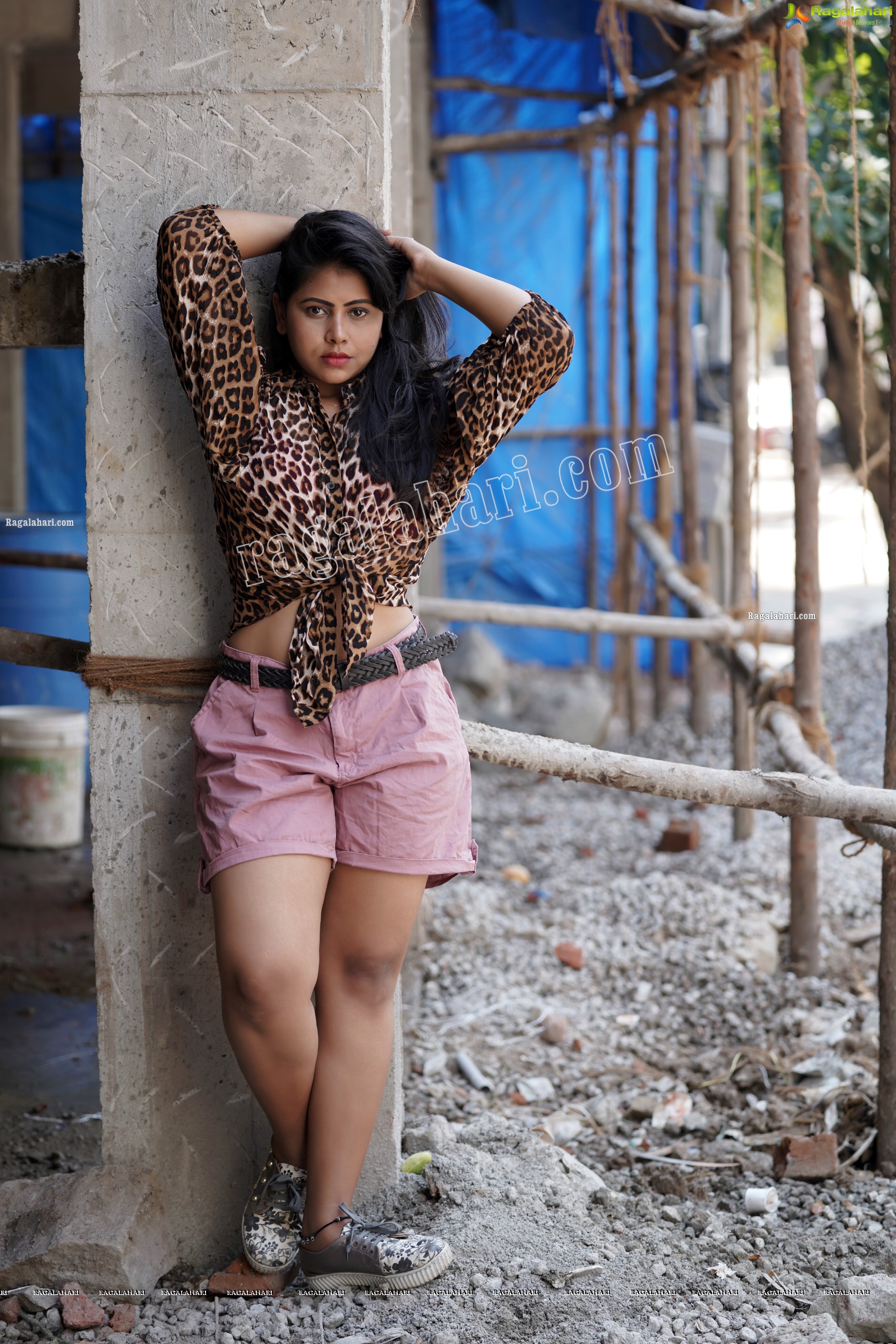Divya Kottakota in Cheetah Print Top and Shorts, Exclusive Photo Shoot