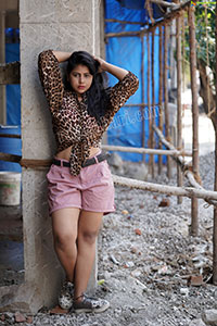 Divya Kottakota in Cheetah Print Top and Shorts