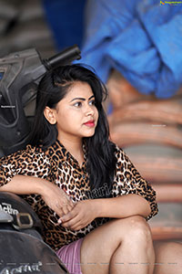 Divya Kottakota in Cheetah Print Top and Shorts