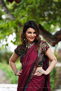 Nisha Singh Rajput in Dark Pink Saree