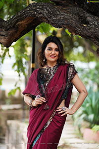 Nisha Singh Rajput in Dark Pink Saree