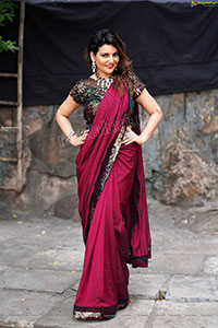 Nisha Singh Rajput in Dark Pink Saree