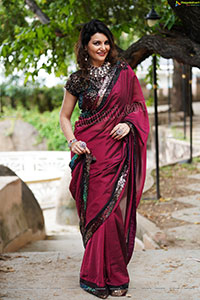 Nisha Singh Rajput in Dark Pink Saree