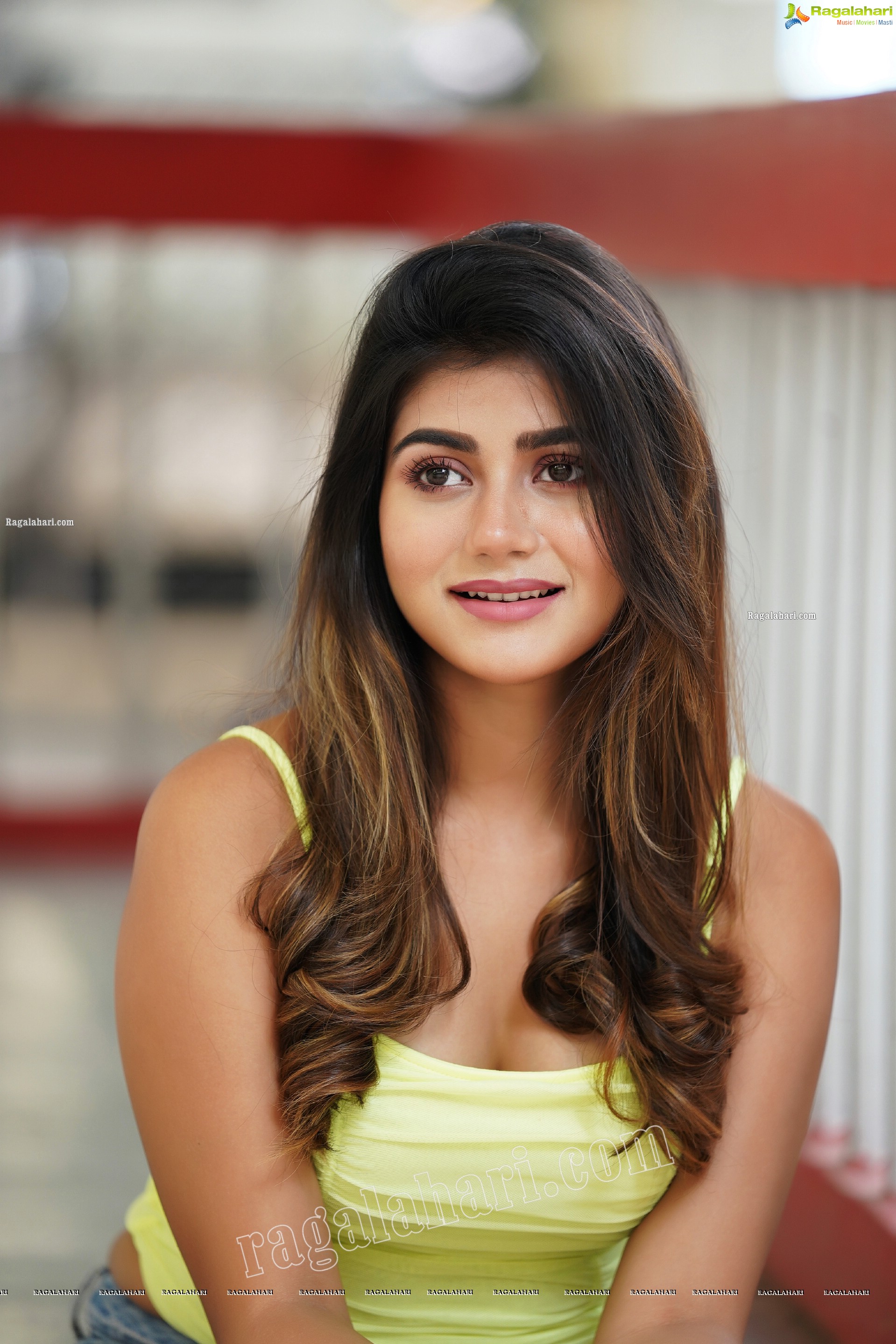 Prantika Das in Yellow Crop Top and Denim Shorts, Exclusive Photoshoot