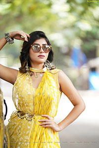 Prantika Das in Yellow Designer Dress