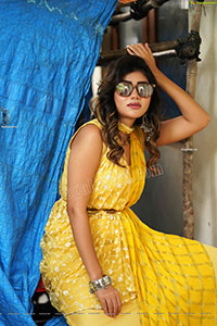 Prantika Das in Yellow Designer Dress