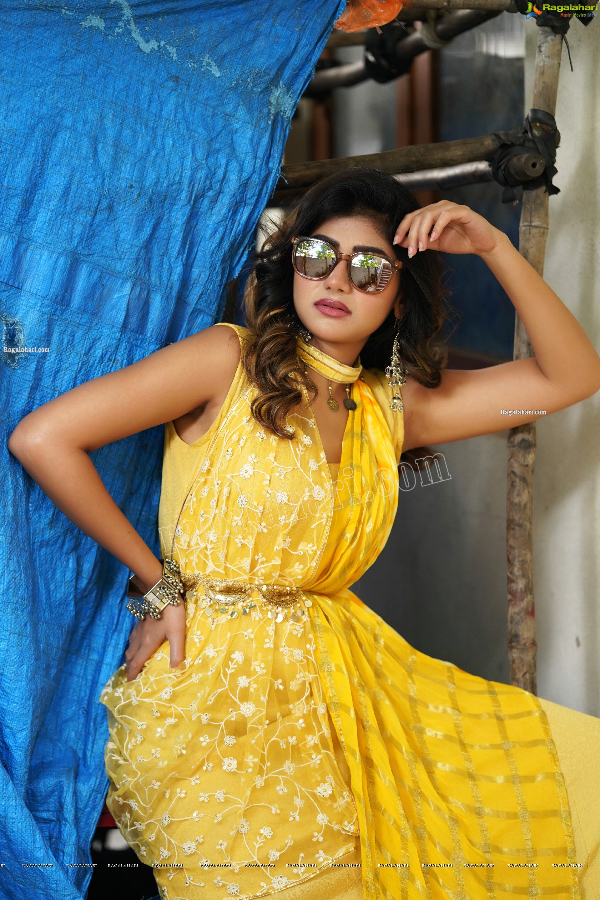 Prantika Das in Yellow Designer Dress, Exclusive Photoshoot