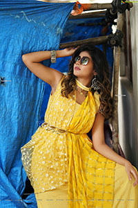 Prantika Das in Yellow Designer Dress