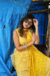 Prantika Das in Yellow Designer Dress