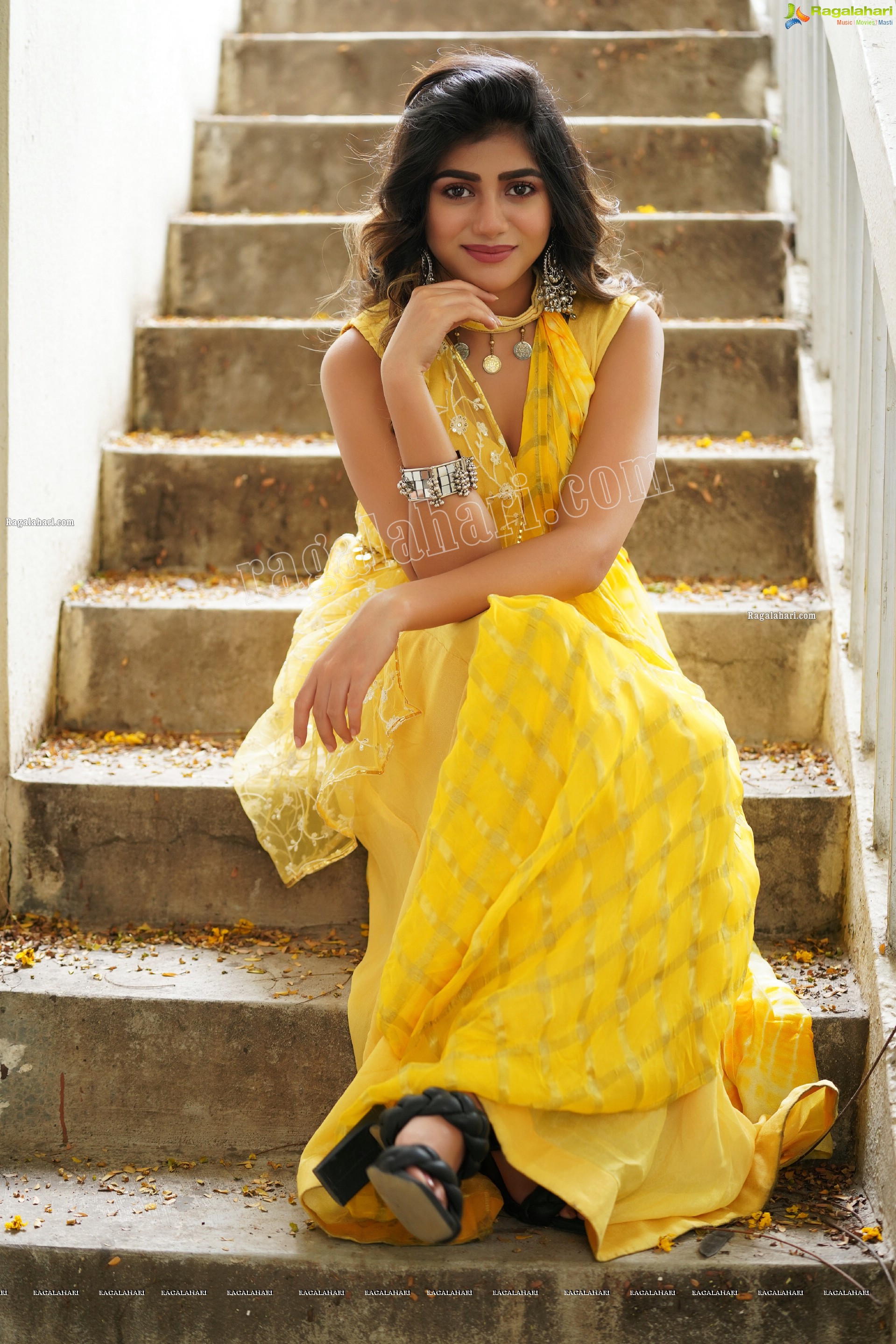 Prantika Das in Yellow Designer Dress, Exclusive Photoshoot