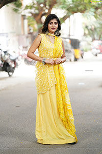 Prantika Das in Yellow Designer Dress