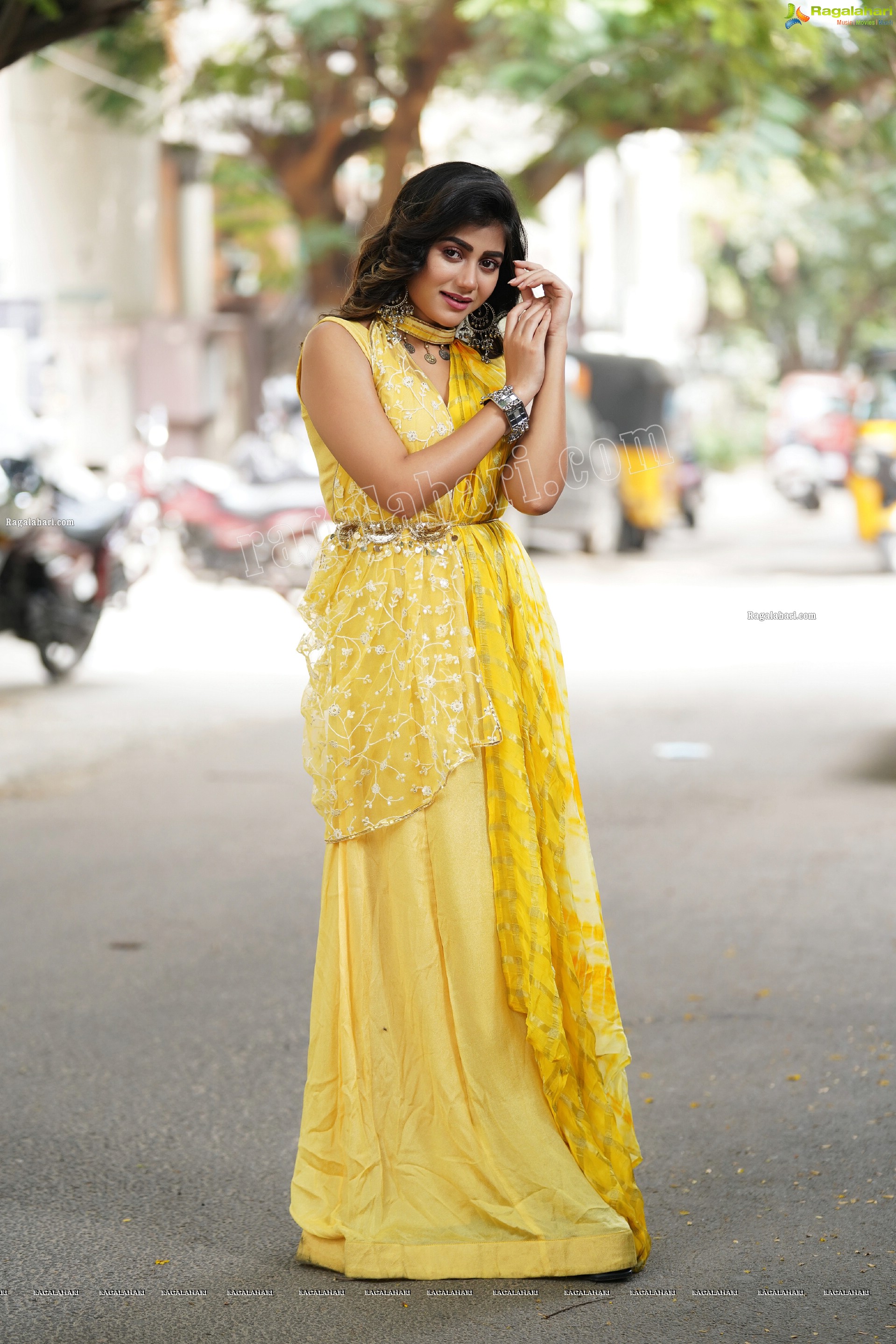 Prantika Das in Yellow Designer Dress, Exclusive Photoshoot