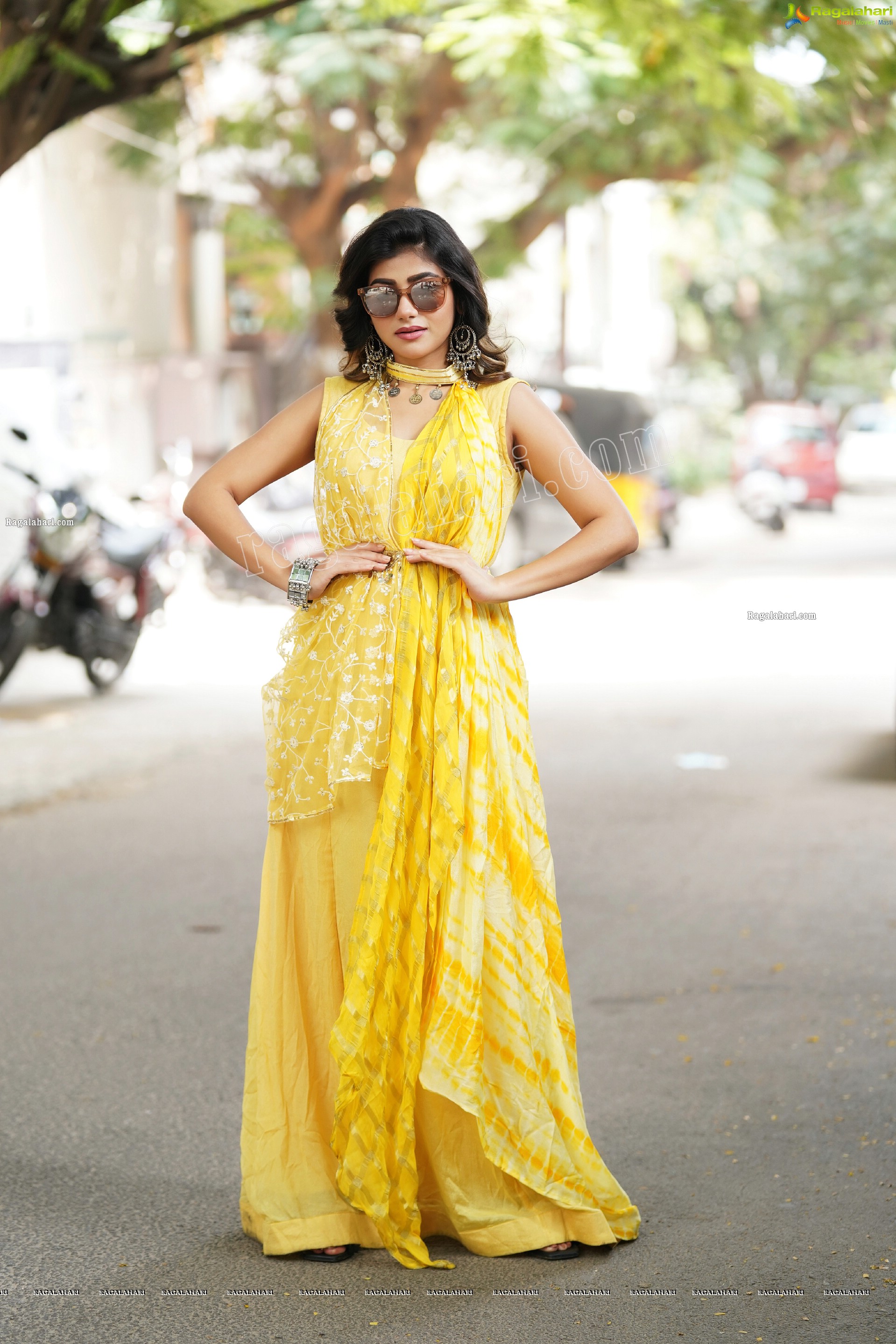 Prantika Das in Yellow Designer Dress, Exclusive Photoshoot