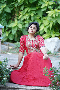 Richa Kalra in Red Dress