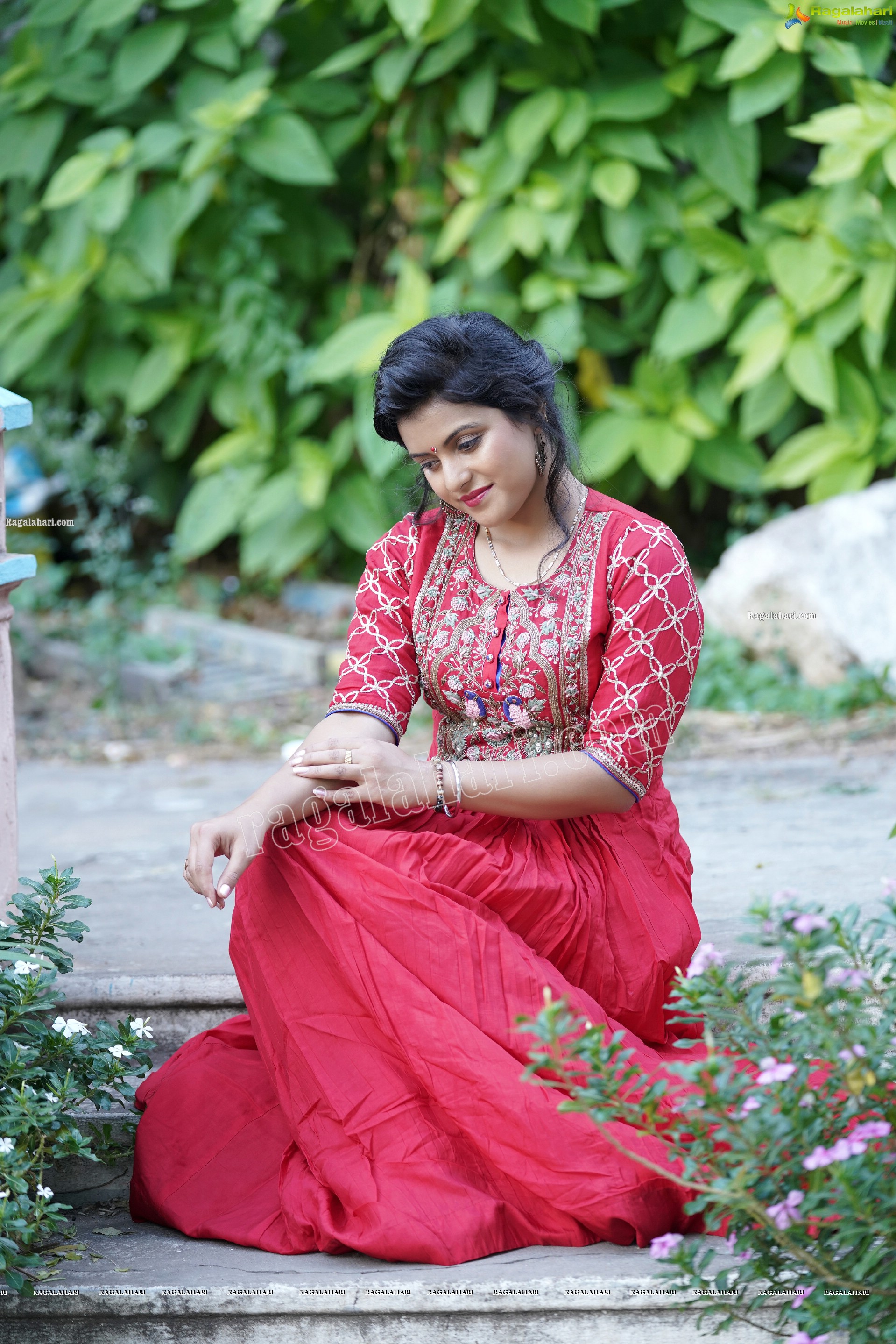 Richa Kalra in Designer Red Dress, Exclusive Photoshoot