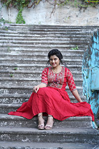 Richa Kalra in Red Dress