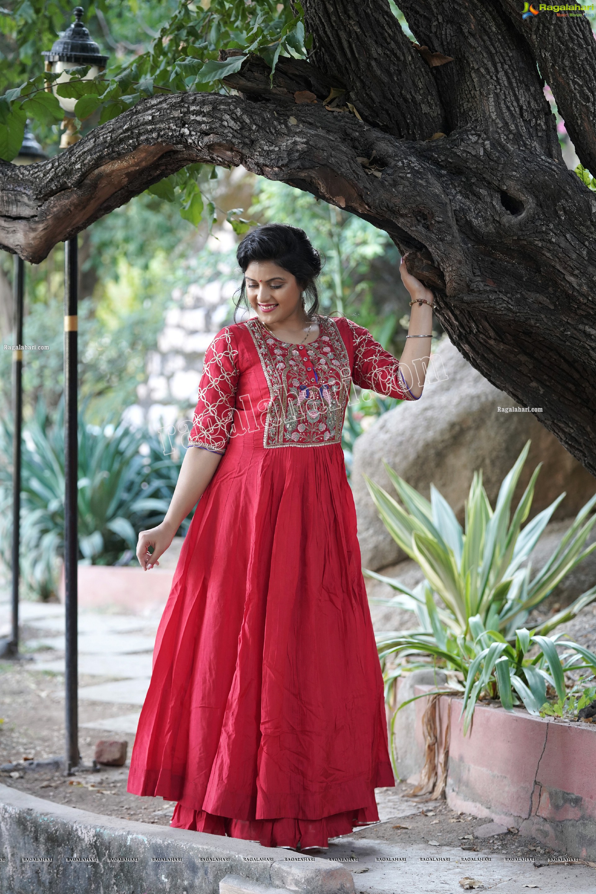 Richa Kalra in Designer Red Dress, Exclusive Photoshoot