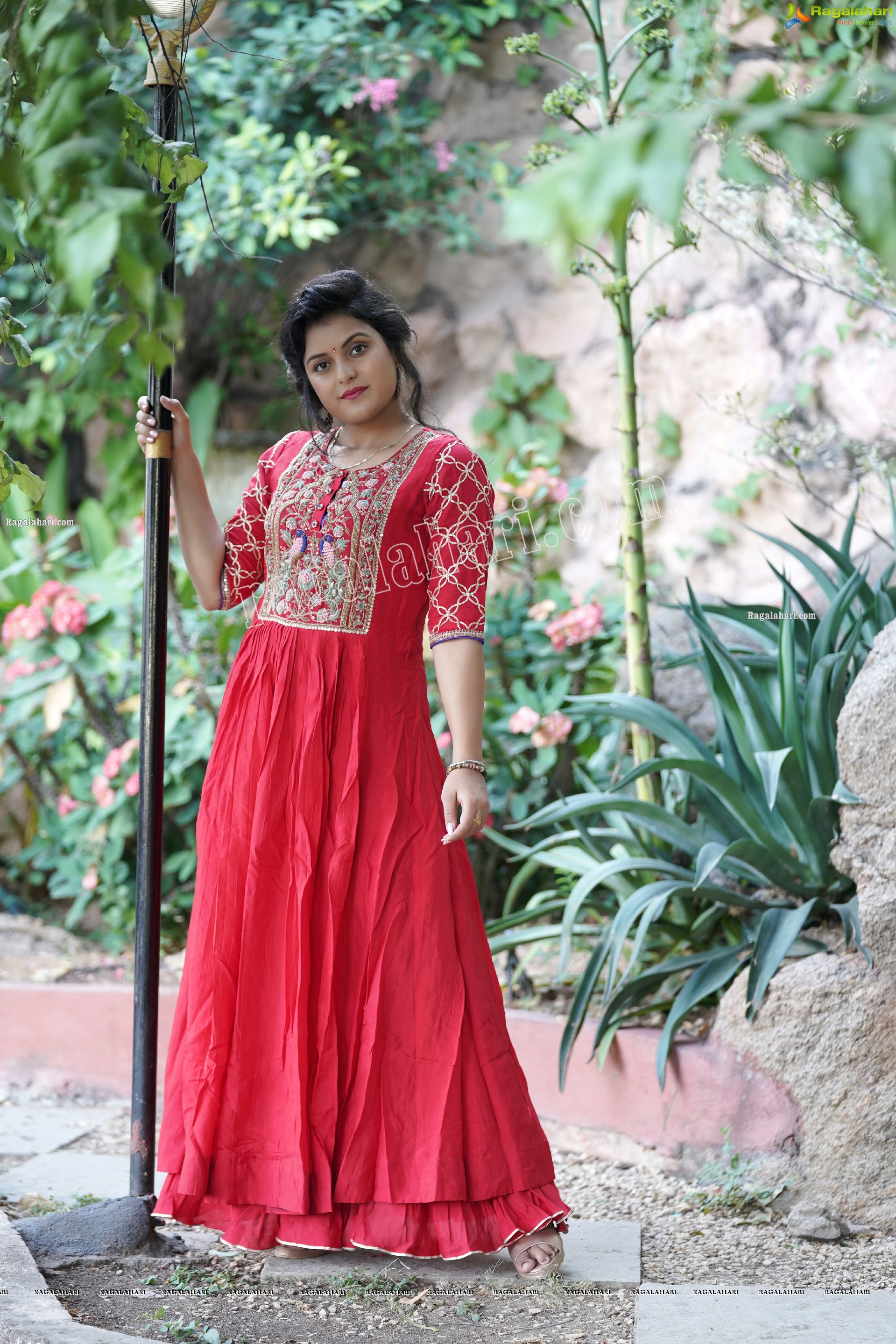 Richa Kalra in Designer Red Dress, Exclusive Photoshoot