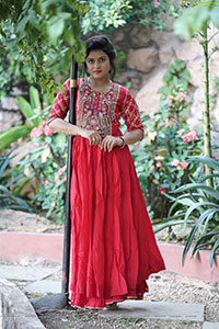 Richa Kalra in Red Dress