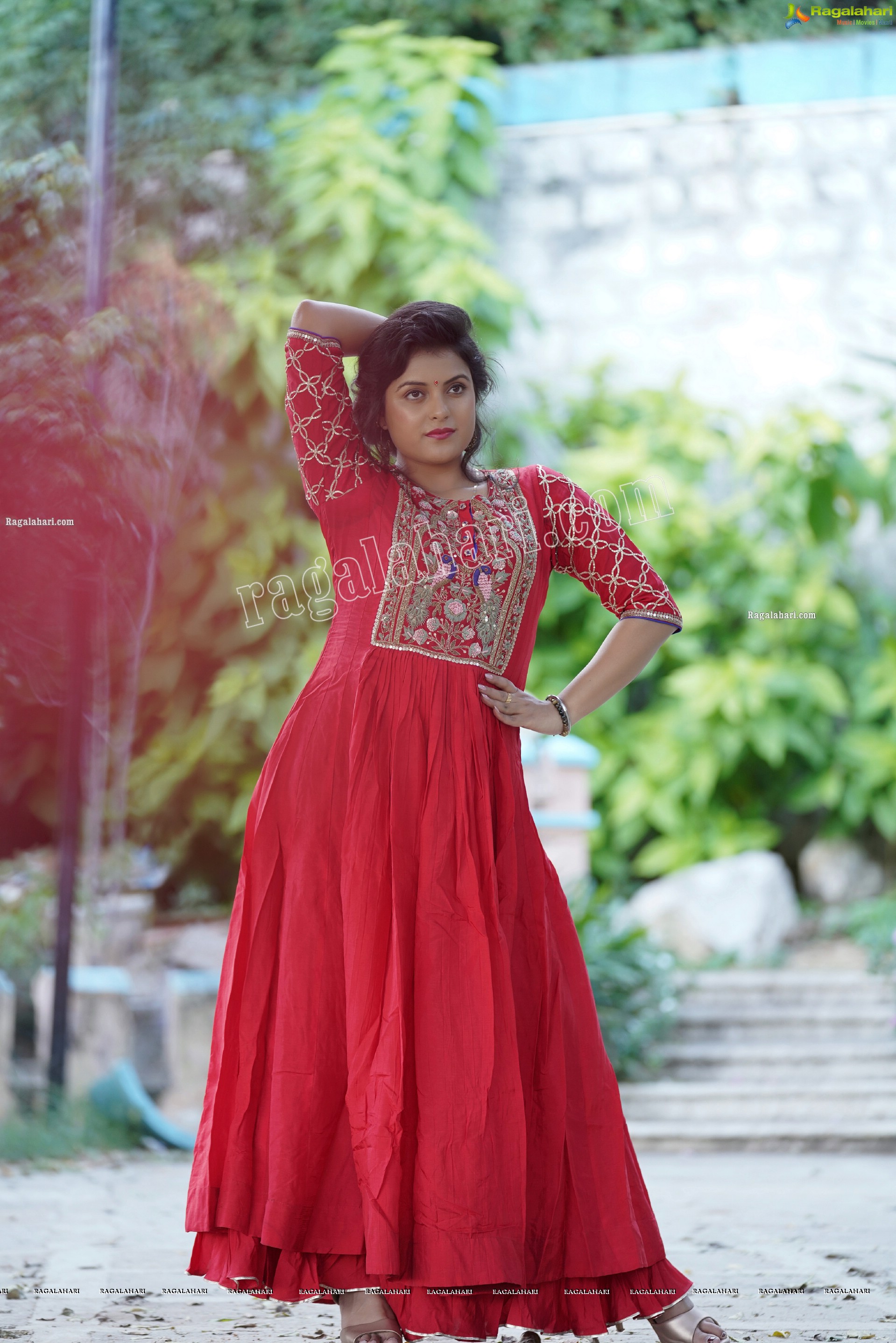 Richa Kalra in Designer Red Dress, Exclusive Photoshoot