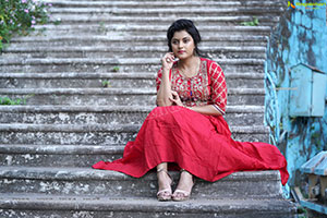 Richa Kalra in Red Dress