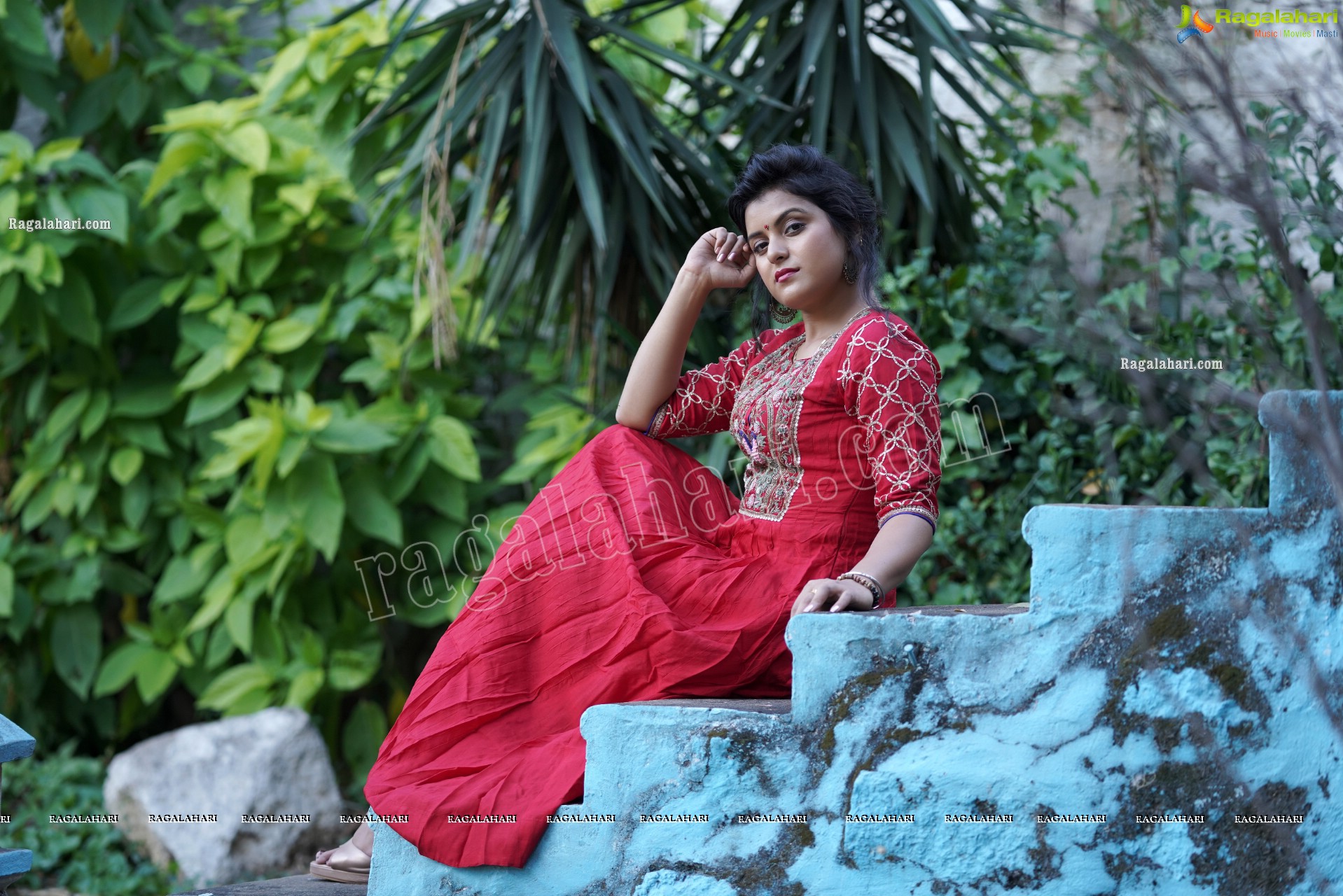 Richa Kalra in Designer Red Dress, Exclusive Photoshoot