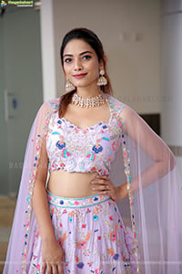 Harshini Balla In Pink Designer Lehenga