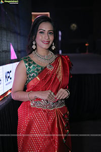 Preetei Sundar in Red Silk Saree