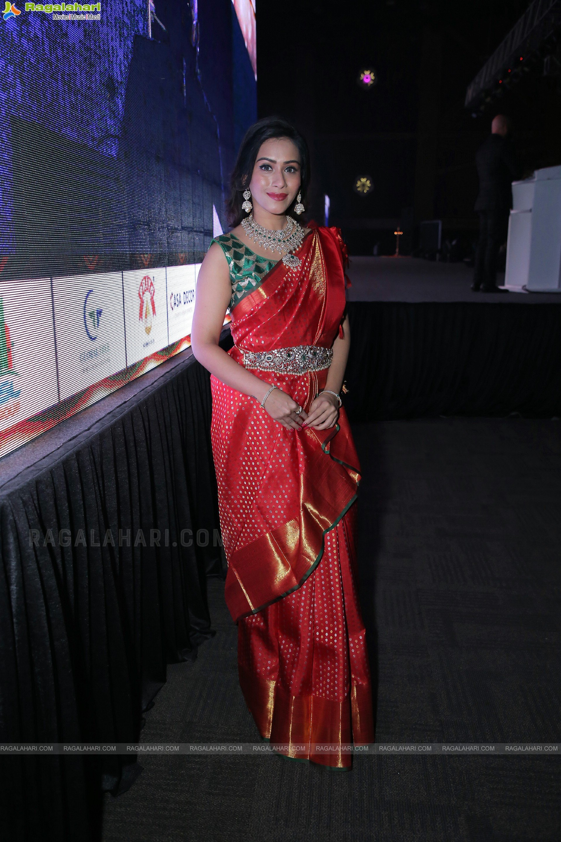 Preetei Sundar in Red Silk Saree, HD Photo Gallery
