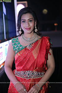 Preetei Sundar in Red Silk Saree