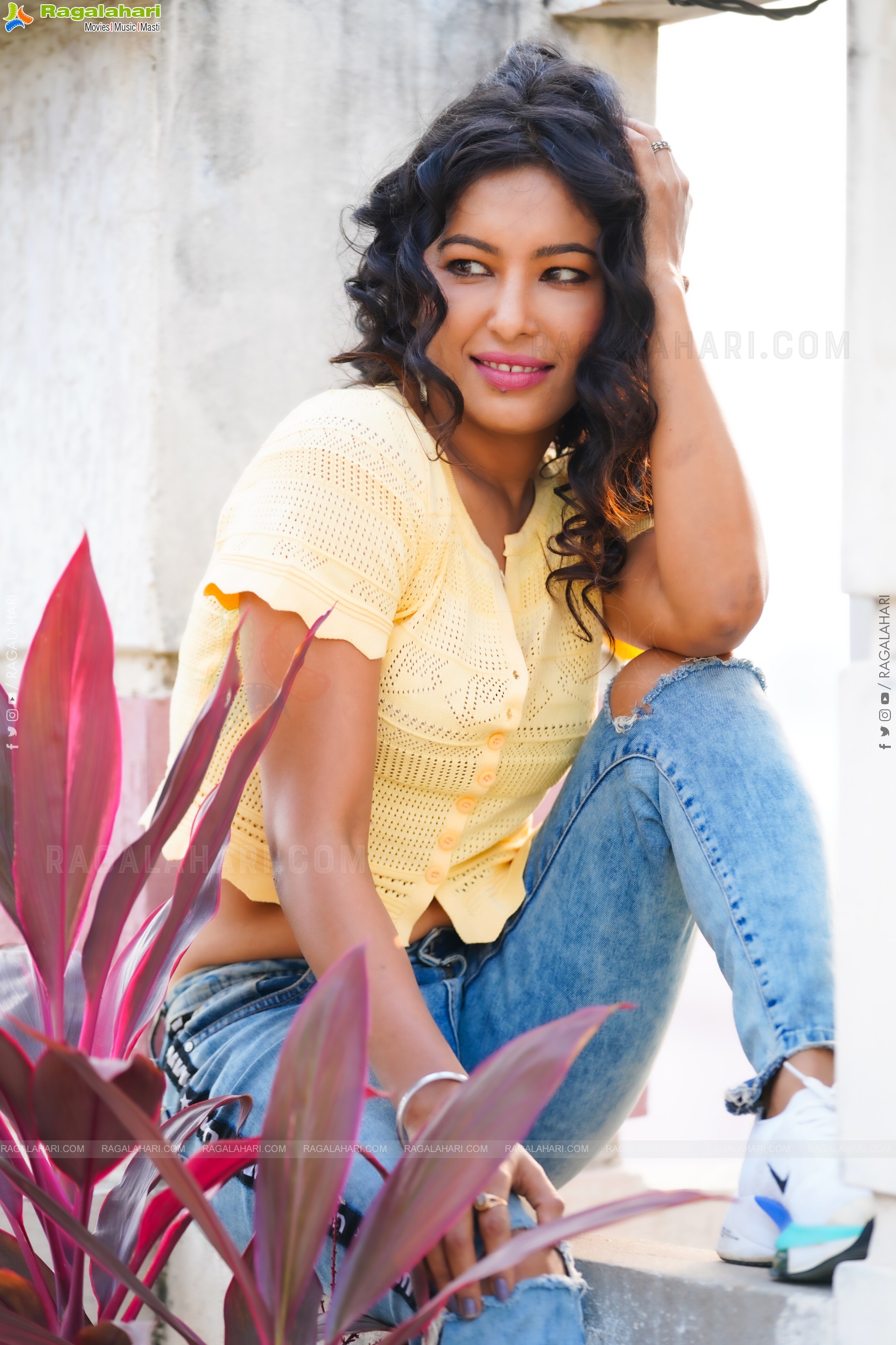 Ankita Bhattacharya in Yellow Crop Top and Jeans Pant, Exclusive Photoshoot