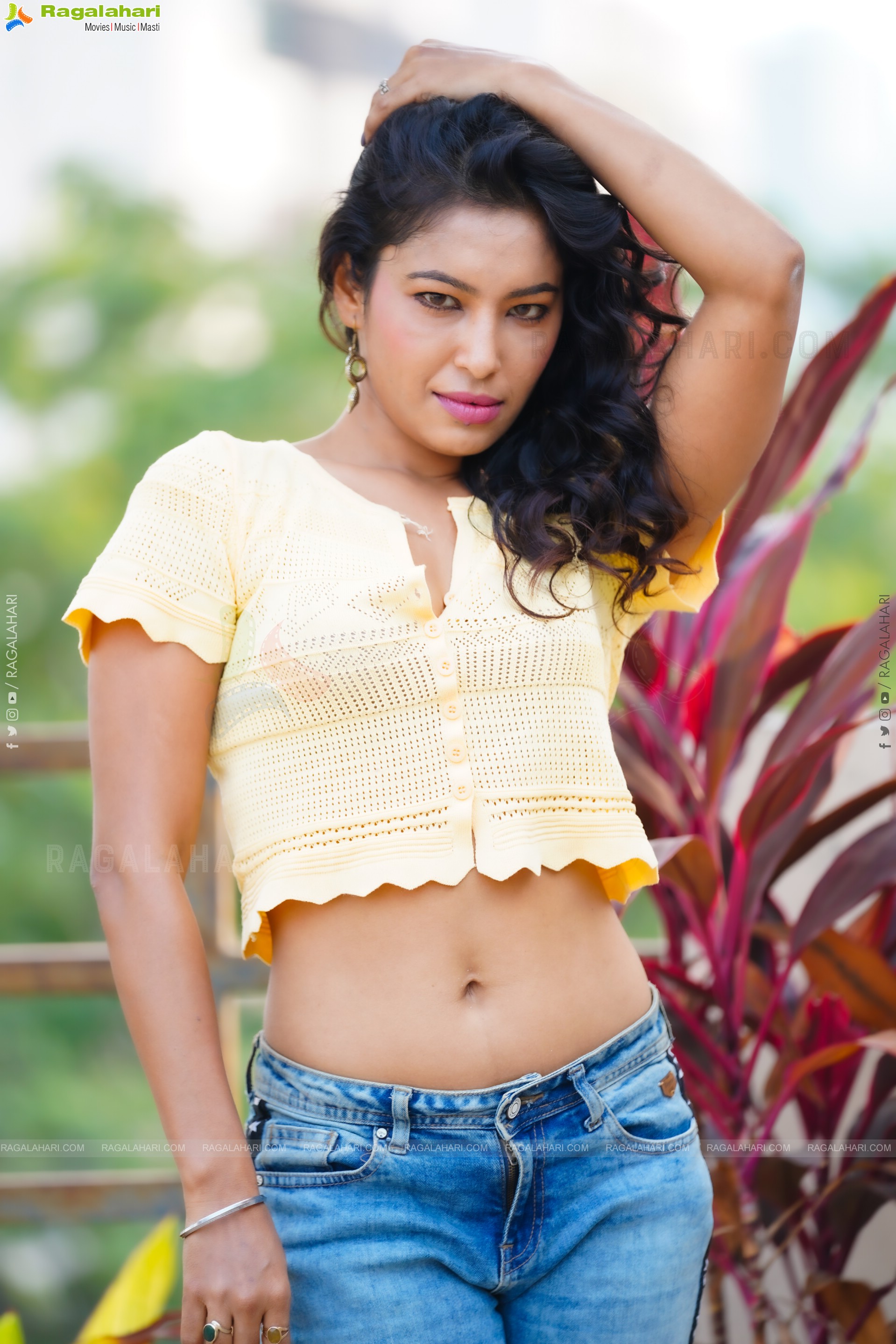 Ankita Bhattacharya in Yellow Crop Top and Jeans Pant, Exclusive Photoshoot